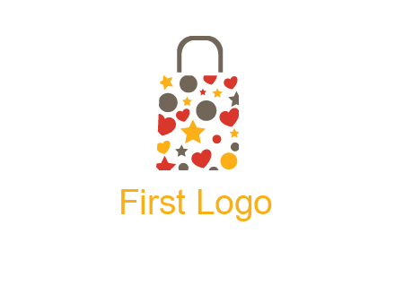 heart and circle shopping bag logo