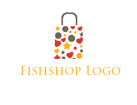 heart and circle shopping bag logo