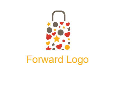 heart and circle shopping bag logo