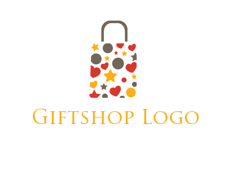 heart and circle shopping bag logo
