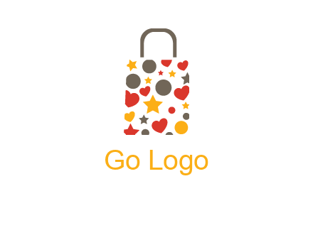 heart and circle shopping bag logo