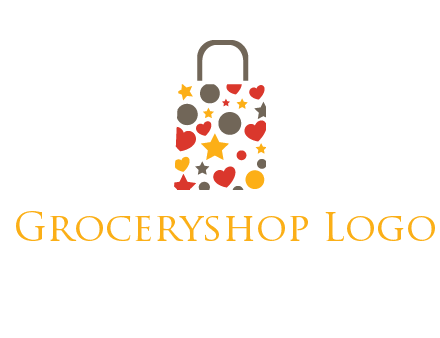 heart and circle shopping bag logo