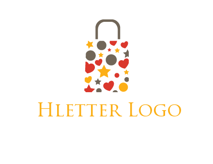 heart and circle shopping bag logo