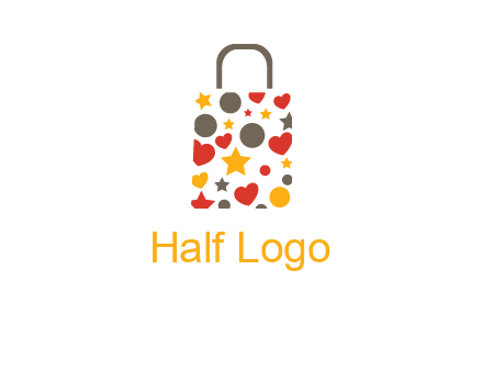 heart and circle shopping bag logo