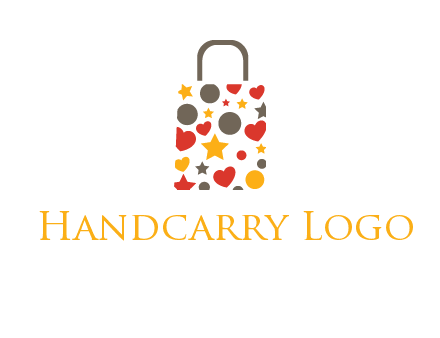 heart and circle shopping bag logo
