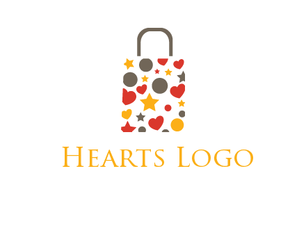 heart and circle shopping bag logo