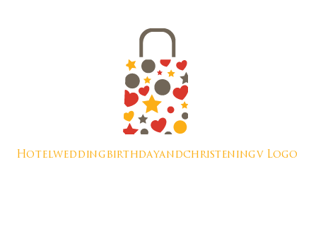 heart and circle shopping bag logo