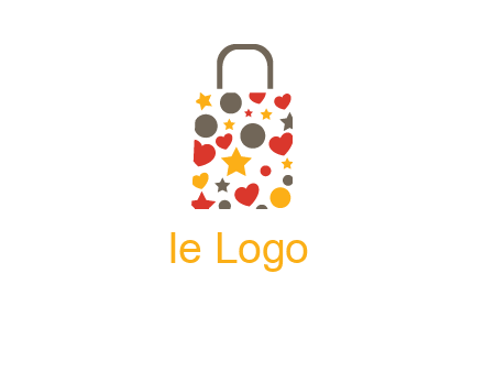 heart and circle shopping bag logo