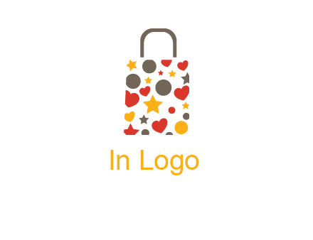 heart and circle shopping bag logo