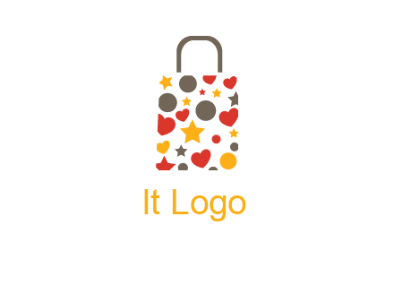 heart and circle shopping bag logo