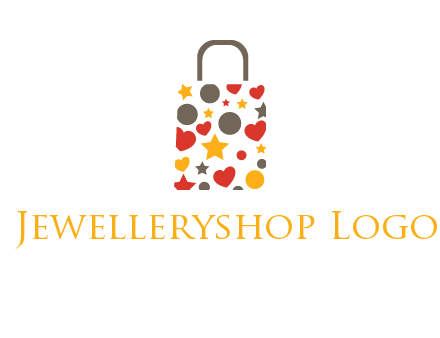 heart and circle shopping bag logo