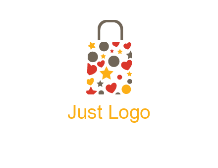 heart and circle shopping bag logo