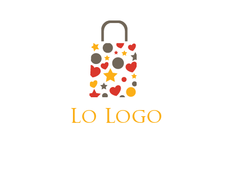 heart and circle shopping bag logo