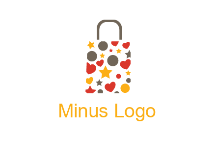heart and circle shopping bag logo