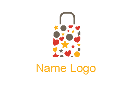 heart and circle shopping bag logo