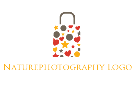 heart and circle shopping bag logo