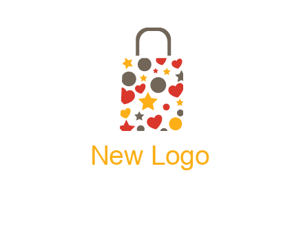 heart and circle shopping bag logo
