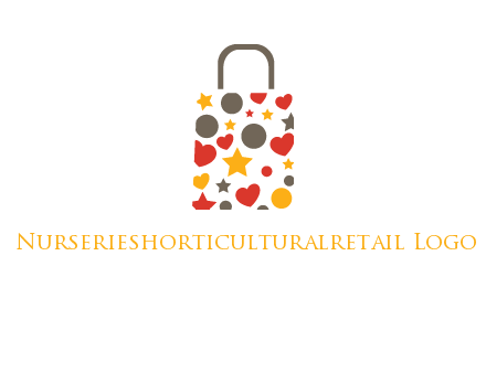 heart and circle shopping bag logo