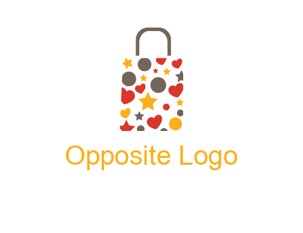 heart and circle shopping bag logo