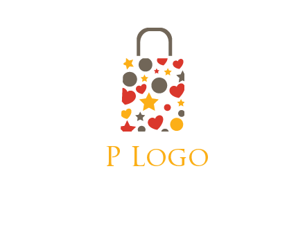 heart and circle shopping bag logo
