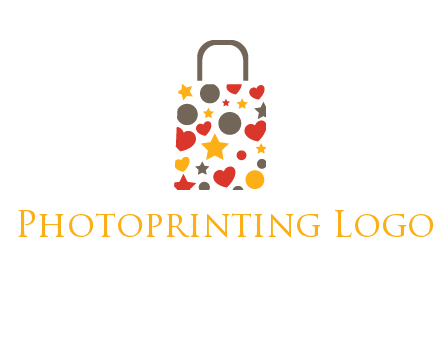 heart and circle shopping bag logo