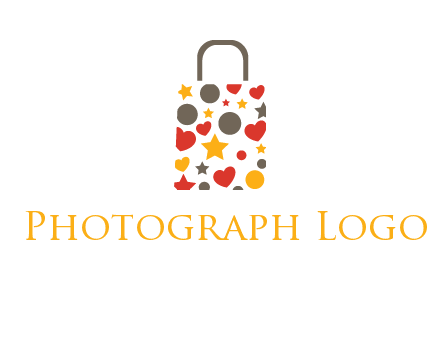 heart and circle shopping bag logo
