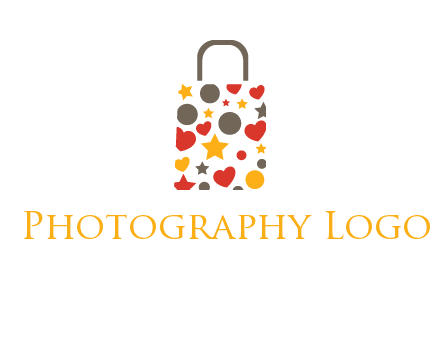 heart and circle shopping bag logo