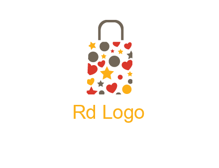 heart and circle shopping bag logo