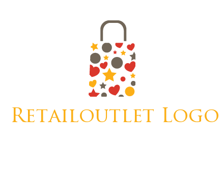 heart and circle shopping bag logo