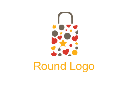 heart and circle shopping bag logo