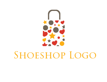 heart and circle shopping bag logo