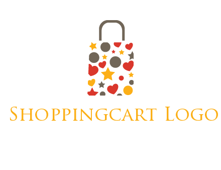 heart and circle shopping bag logo