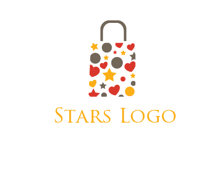 heart and circle shopping bag logo