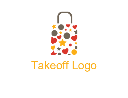 heart and circle shopping bag logo