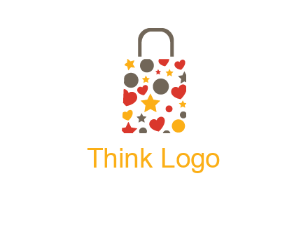 heart and circle shopping bag logo