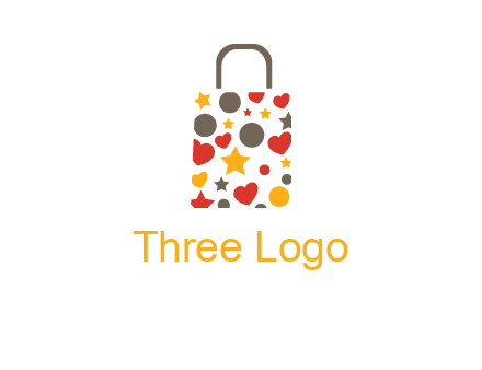 heart and circle shopping bag logo