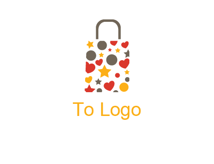 heart and circle shopping bag logo