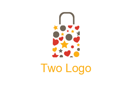 heart and circle shopping bag logo