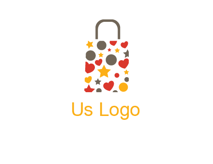 heart and circle shopping bag logo