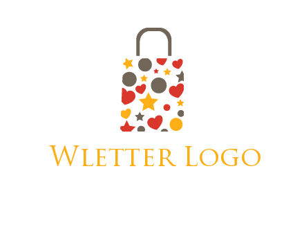heart and circle shopping bag logo