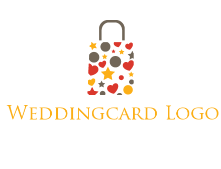 heart and circle shopping bag logo