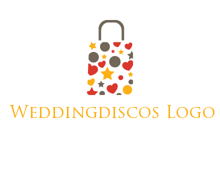 heart and circle shopping bag logo