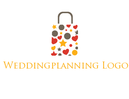 heart and circle shopping bag logo