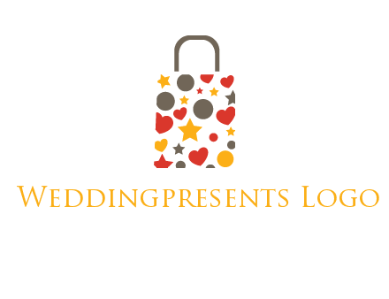 heart and circle shopping bag logo