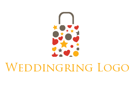 heart and circle shopping bag logo