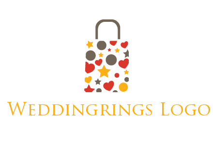 heart and circle shopping bag logo