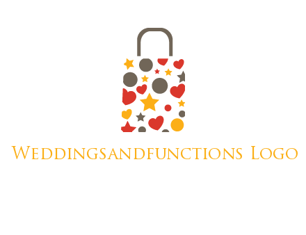 heart and circle shopping bag logo