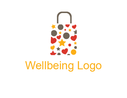 heart and circle shopping bag logo