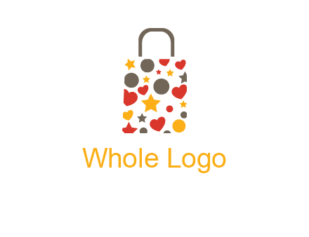 heart and circle shopping bag logo