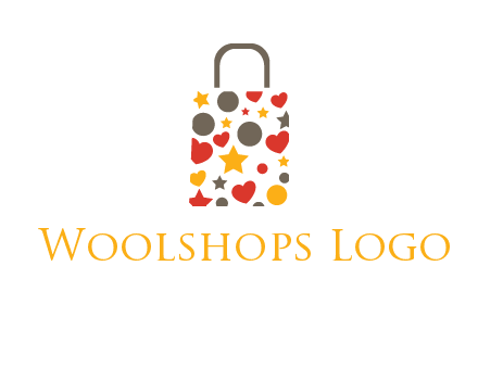 heart and circle shopping bag logo